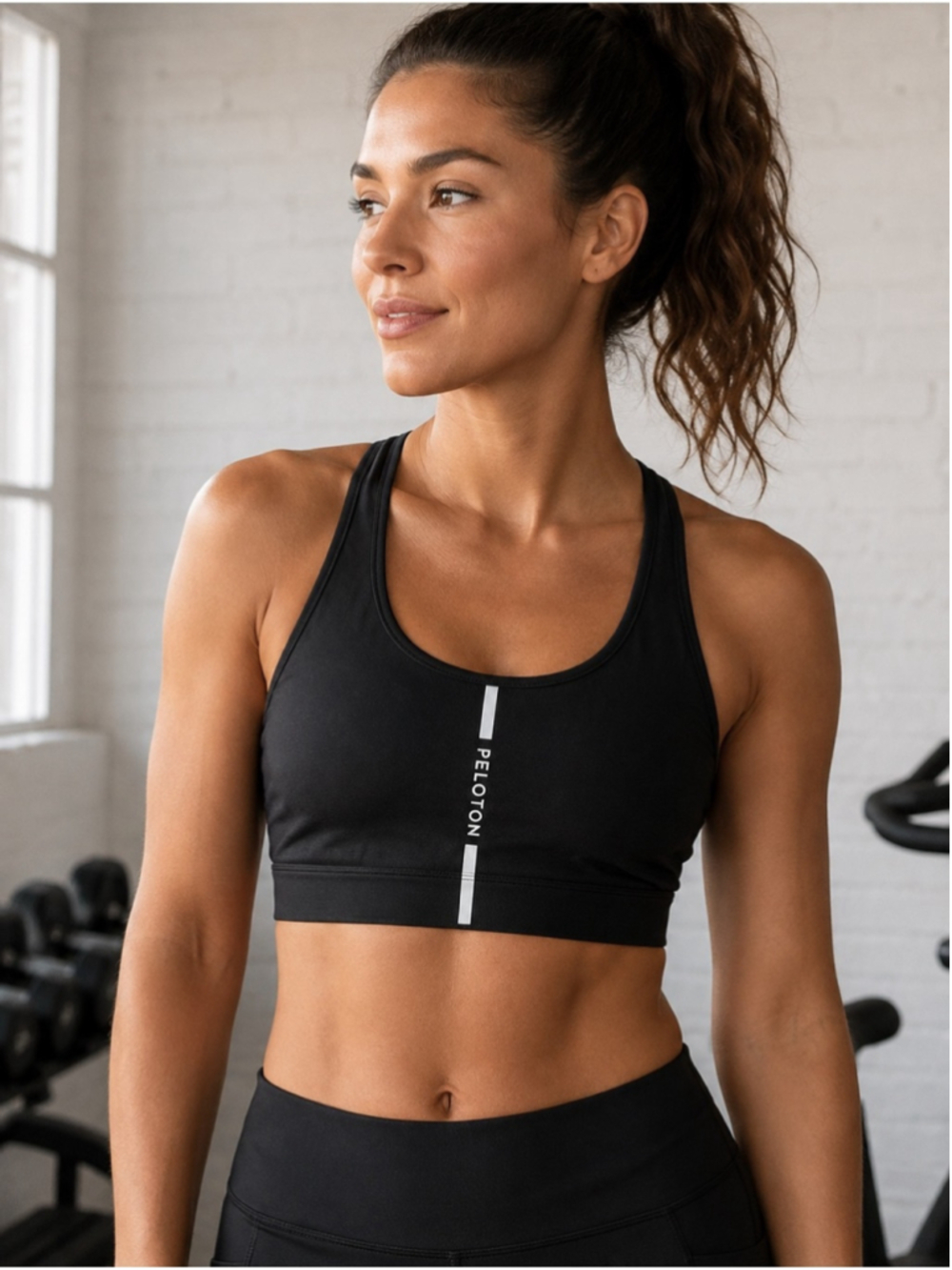 Peloton Cadent Black Performance Sports Bra Size L Workout Athleisure